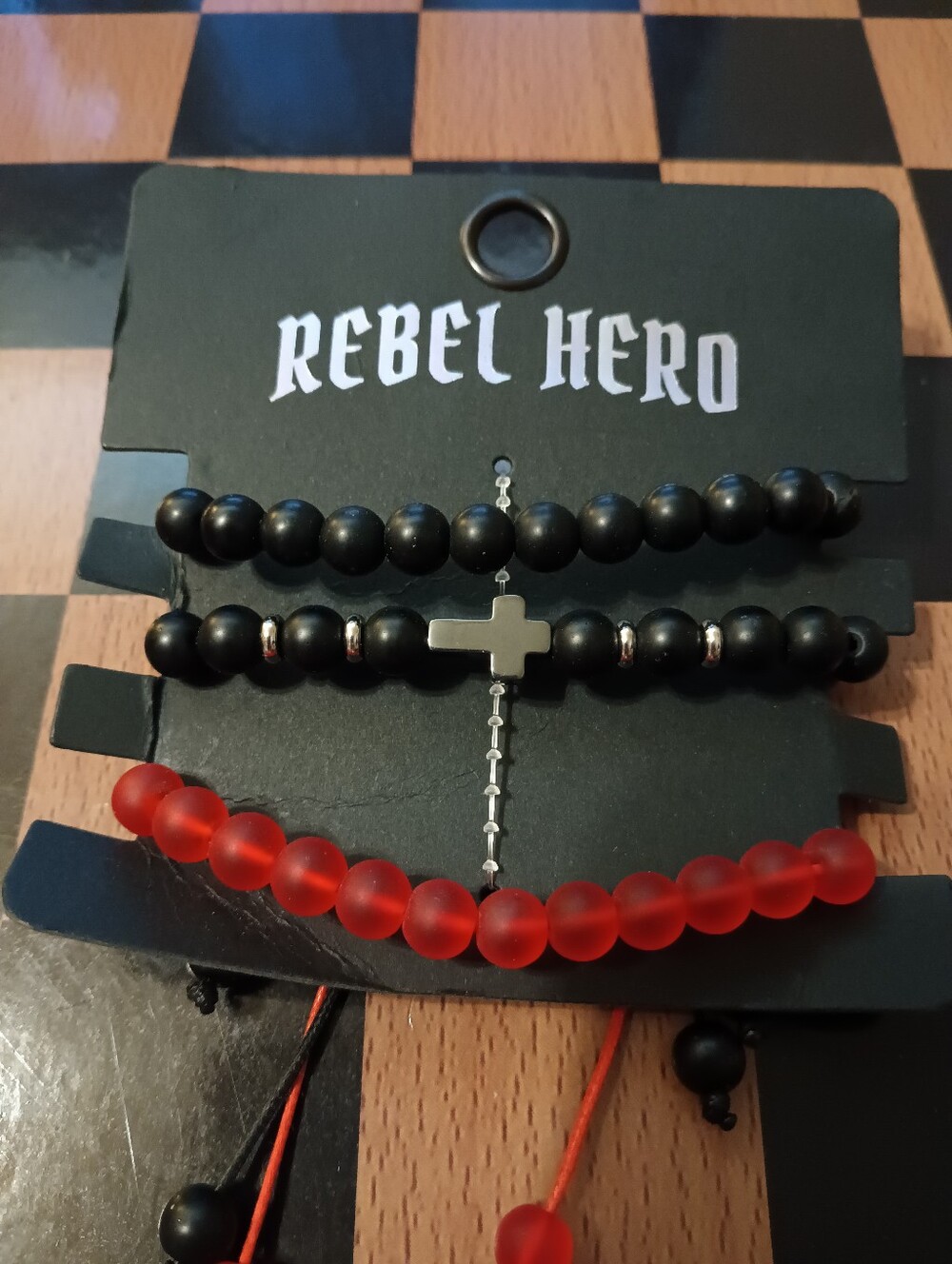 Rebel Hero Unisex 3-Piece Beaded Bracelet Set